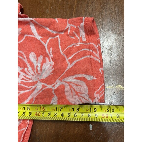 Chalet et Ceci 1X Orange Burn Out Floral Tunic Top Pocket XL Lagenlook Boho - Picture 10 of 13